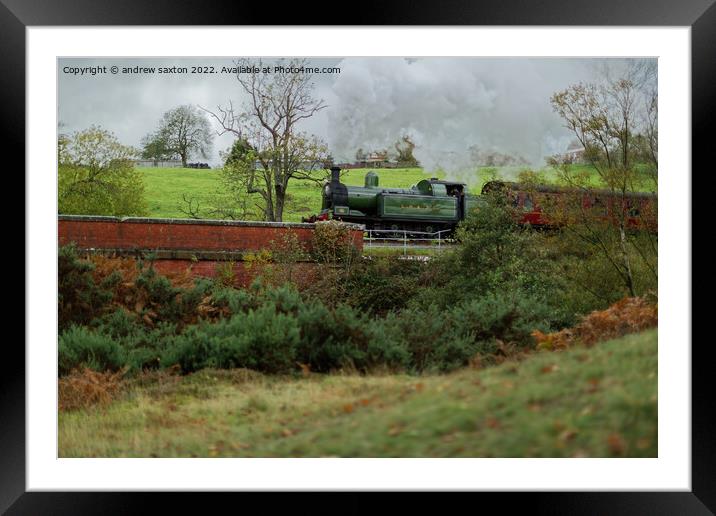 Full steam ahead  Framed Mounted Print by andrew saxton