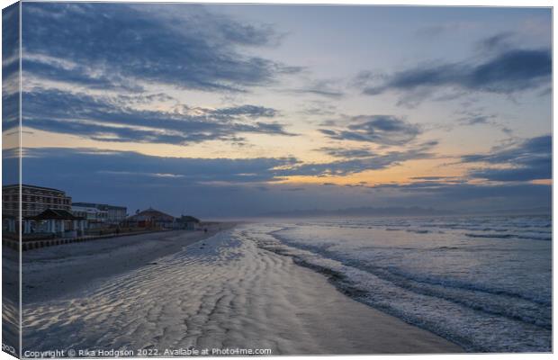 Sunrise at Muizenberg, South Africa Canvas Print by Rika Hodgson