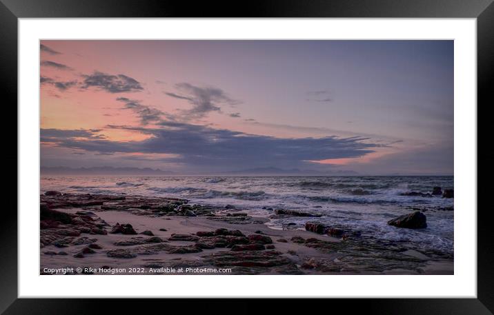Pink skies, Muizenberg, Cape Town Framed Mounted Print by Rika Hodgson