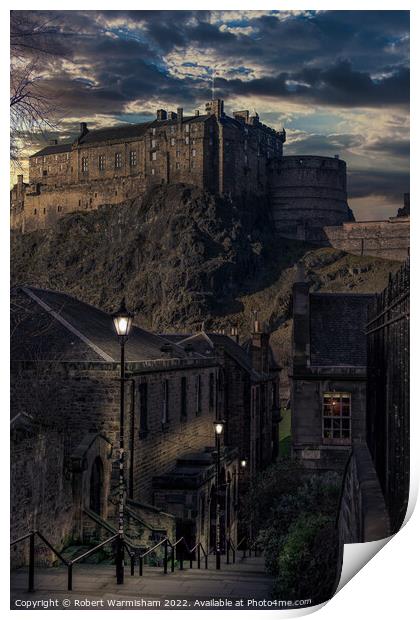 Edinburgh Castle from the Vennel Print by RJW Images