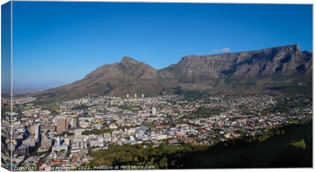 Cityscape, Table Mountain, Cape Town, South Africa Canvas Print by Rika Hodgson