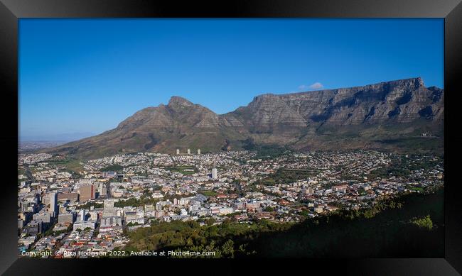 Cityscape, Table Mountain, Cape Town, South Africa Framed Print by Rika Hodgson