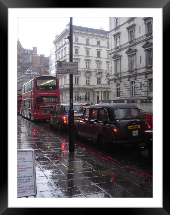 Rainy day in London Framed Mounted Print by Joyce Hird
