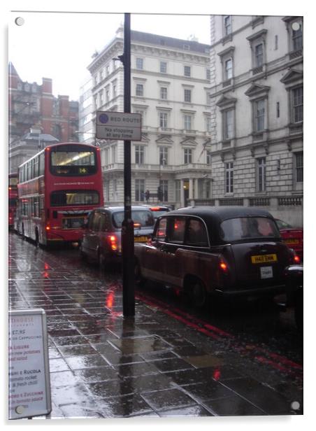 Rainy day in London Acrylic by Joyce Hird
