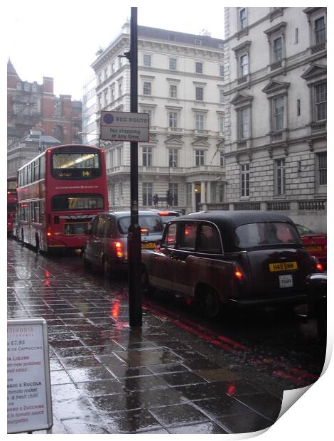 Rainy day in London Print by Joyce Hird