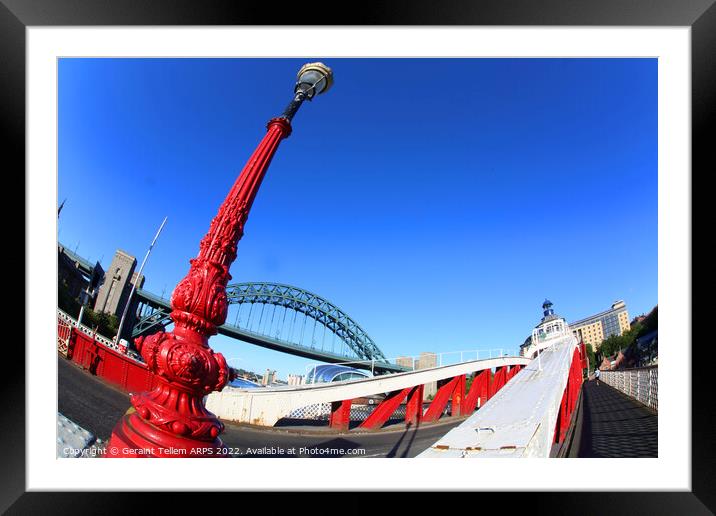 Swing Bridge, and Tyne Bridge, Newcastle Upon Tyne, England, UK Framed Mounted Print by Geraint Tellem ARPS
