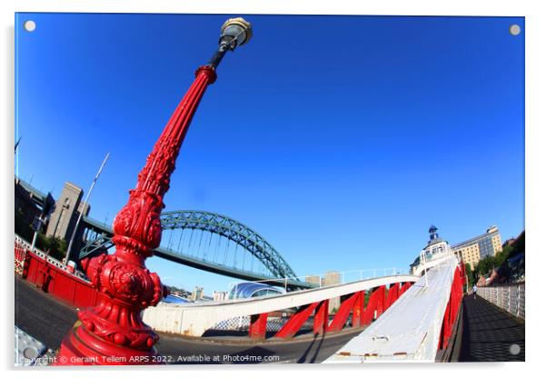 Swing Bridge, and Tyne Bridge, Newcastle Upon Tyne, England, UK Acrylic by Geraint Tellem ARPS