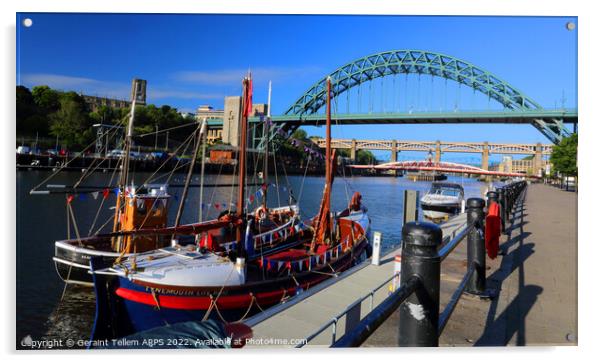 Newcastle upon Tyne, Tyne Bridge, England, UK Acrylic by Geraint Tellem ARPS