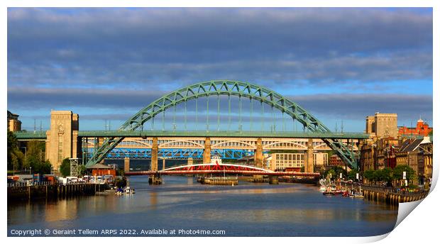 Newcastle upon Tyne early summer's morning, England, UK Print by Geraint Tellem ARPS