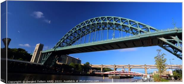 Tyne Bridges, early morning, Newcastle Upon Tyne, England, UK Canvas Print by Geraint Tellem ARPS