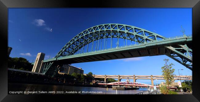 Tyne Bridges, early morning, Newcastle Upon Tyne, England, UK Framed Print by Geraint Tellem ARPS