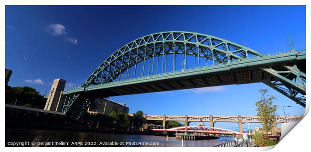 Tyne Bridges, early morning, Newcastle Upon Tyne, England, UK Print by Geraint Tellem ARPS