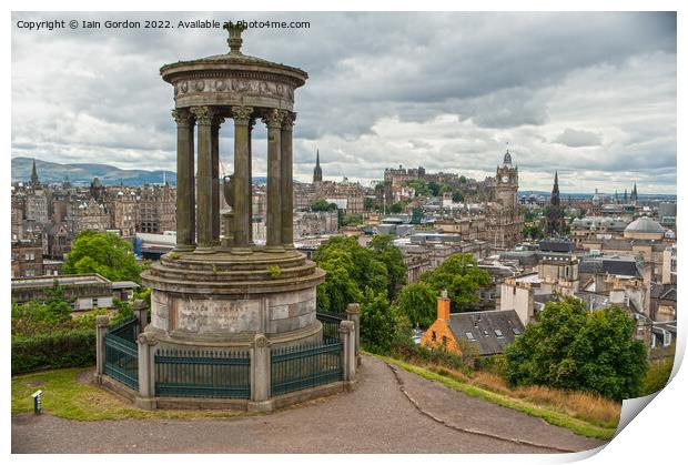 View from Calton Hilll Edinburgh Scotland Print by Iain Gordon