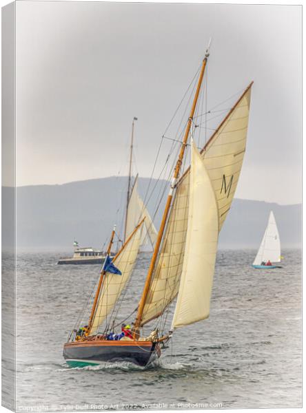 Classic Yacht Macaria at Fife Regatta 2022 (1) Canvas Print by Tylie Duff Photo Art