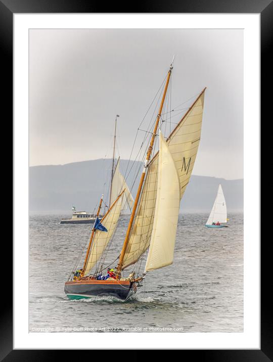 Classic Yacht Macaria at Fife Regatta 2022 (1) Framed Mounted Print by Tylie Duff Photo Art