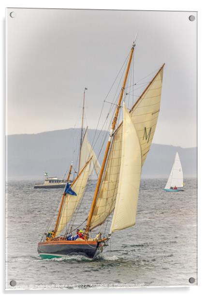 Classic Yacht Macaria at Fife Regatta 2022 (1) Acrylic by Tylie Duff Photo Art