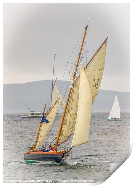 Classic Yacht Macaria at Fife Regatta 2022 (1) Print by Tylie Duff Photo Art