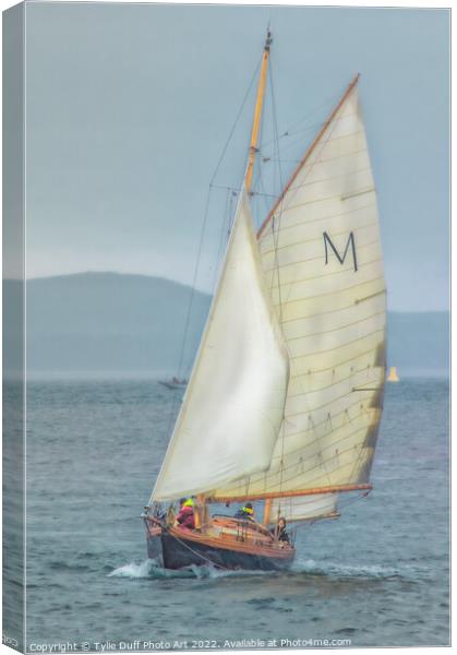 Classic Yacht Macaria at Fife Regatta 2022 (2) Canvas Print by Tylie Duff Photo Art