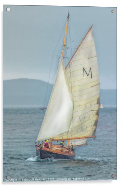 Classic Yacht Macaria at Fife Regatta 2022 (2) Acrylic by Tylie Duff Photo Art