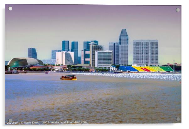 Marina Bay, Singapore Acrylic by Kasia Design