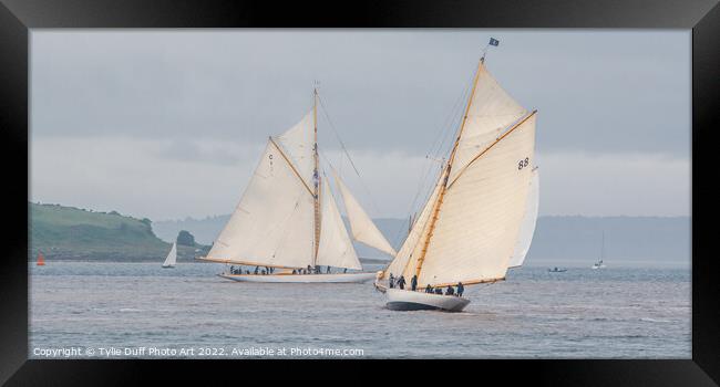 Yachts Mariquita and Moonbeam III at Fife Regatta 2022 Framed Print by Tylie Duff Photo Art