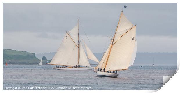 Yachts Mariquita and Moonbeam III at Fife Regatta 2022 Print by Tylie Duff Photo Art