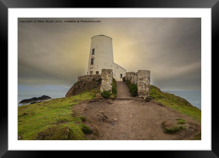 Twr Mawr lighthouse on Llanddwyn Island, Anglesey, Wales Framed Mounted Print by Peter Stuart