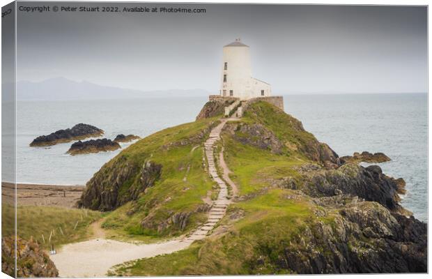 Twr Mawr lighthouse on Llanddwyn Island, Anglesey, Wales Canvas Print by Peter Stuart