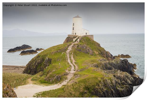 Twr Mawr lighthouse on Llanddwyn Island, Anglesey, Wales Print by Peter Stuart