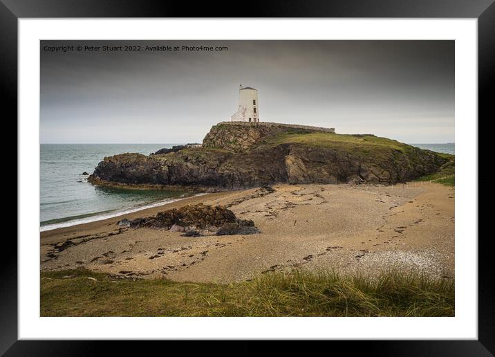 The Tower at Llanddwyn Island Anglesey. Framed Mounted Print by Peter Stuart