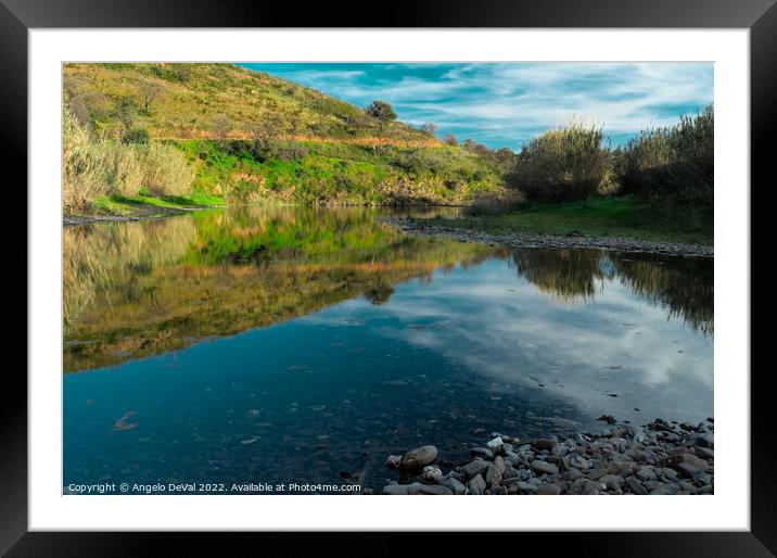 River mirror Framed Mounted Print by Angelo DeVal