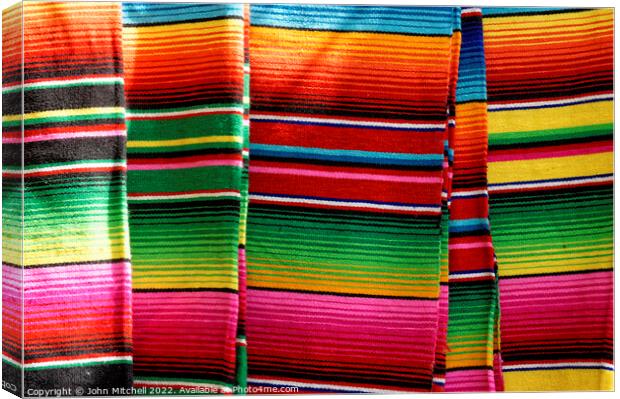 Colorful Mexican Blankets Canvas Print by John Mitchell