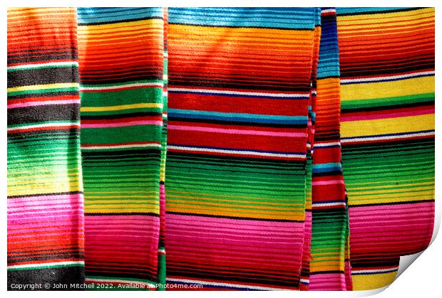 Colorful Mexican Blankets Print by John Mitchell