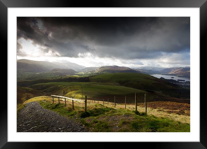 Descent - Skiddaw Framed Mounted Print by Simon Wrigglesworth