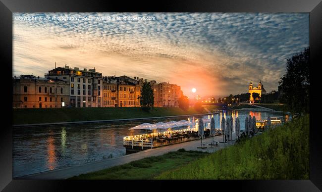 Twilight Splendor in Vilnius Framed Print by K7 Photography