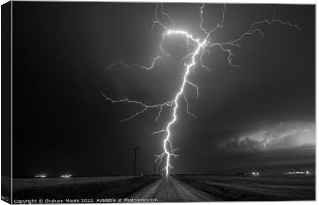 Oklahoma Bolt in Monochrome Canvas Print by Graham Moore