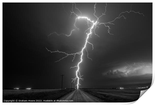 Oklahoma Bolt in Monochrome Print by Graham Moore