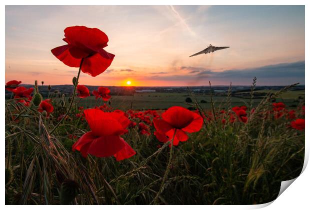 Vulcan Poppy Field Print by J Biggadike