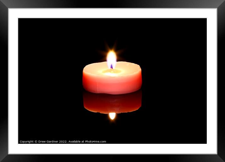 Candle Reflection  Framed Mounted Print by Drew Gardner