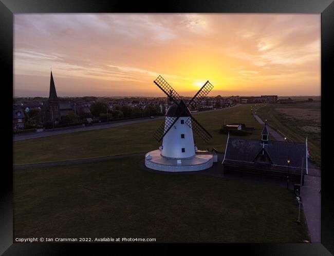 Lytham Windmill at Sunrise Framed Print by Ian Cramman