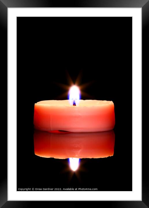 Candle Reflection Framed Mounted Print by Drew Gardner