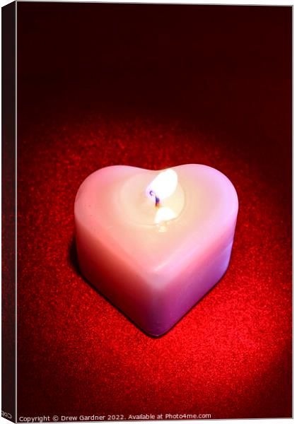 Heart Shaped Candle Canvas Print by Drew Gardner