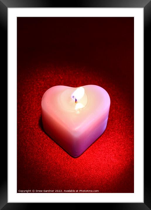 Heart Shaped Candle Framed Mounted Print by Drew Gardner