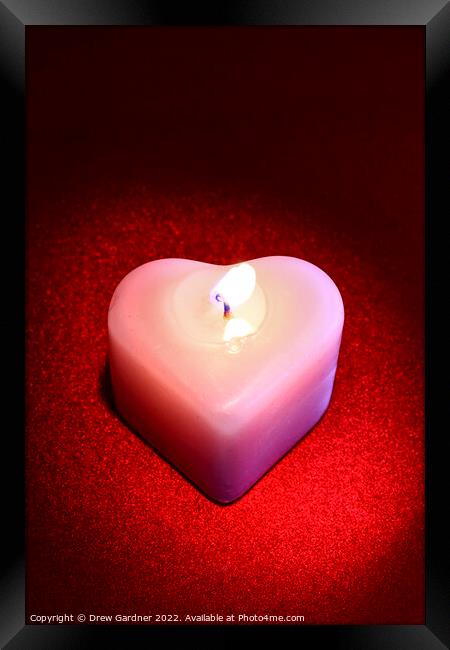 Heart Shaped Candle Framed Print by Drew Gardner