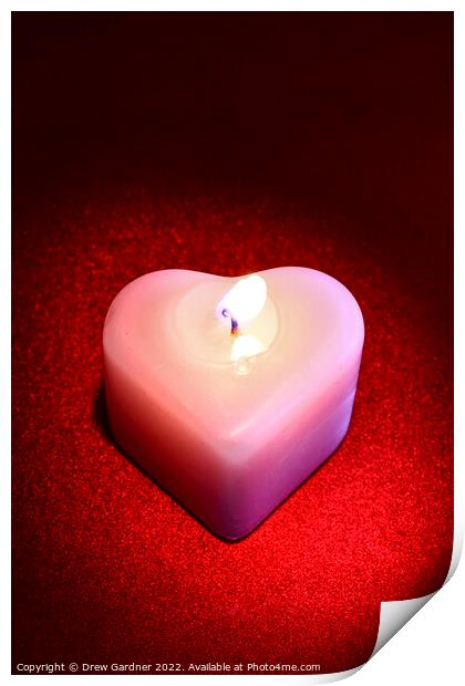 Heart Shaped Candle Print by Drew Gardner