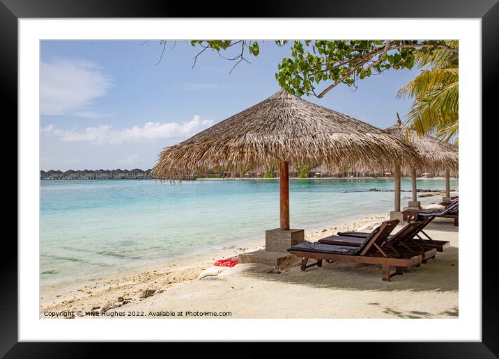 Beach life in the Maldives Framed Mounted Print by Mike Hughes