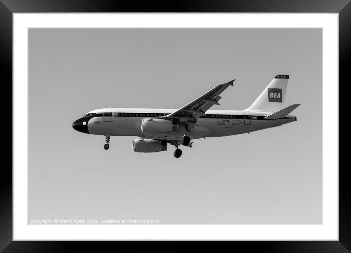 Airbus A319 BEA Retro Livery Framed Mounted Print by David Pyatt