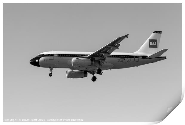Airbus A319 BEA Retro Livery Print by David Pyatt