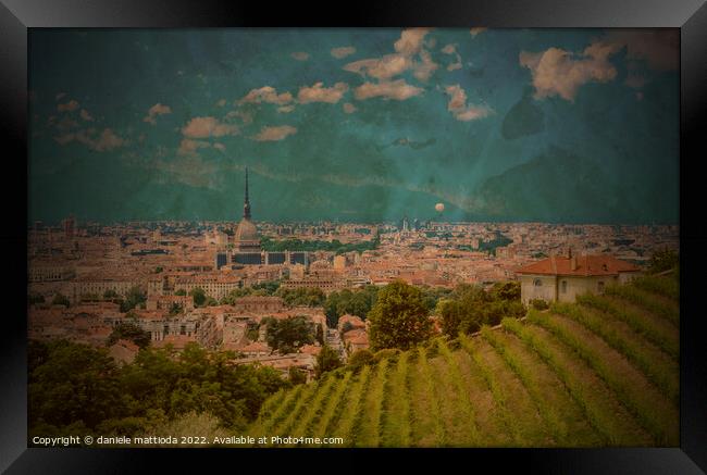 PITTORIALISM EFFECT on view of TURIN,ITALY Framed Print by daniele mattioda