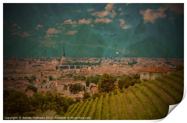 PITTORIALISM EFFECT on view of TURIN,ITALY Print by daniele mattioda